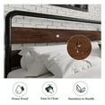 thumbnail image 6 of Amolife Queen Bed Frame with Headboard and Footboard, Metal Platform Bed, No Box Spring Required, Black-Brown, 6 of 9