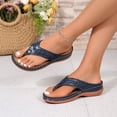 thumbnail image 6 of Pandaie Orthopedic Sandals for Women 2026 Dressy Arch Support Wedge Platform Sandal Wide Width Flip Flops Summer Boho Beach Shoes Blue 6.5, 6 of 9