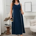 thumbnail image 6 of ITSAME Women's Plus Size Dress, Crew Neck Stretch Comfy Sleeveless Summer Casual Sports Long Dresses Blue 3XL, 6 of 6