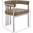 thumbnail image 3 of Meridian Furniture Marcello Brown Velvet Dining Chair (Set of 2), 3 of 8