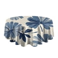 thumbnail image 5 of Blue Pioneer Flower Round Tablecloth 60" X 60",Wrinkle Wipeable Table Cloth for Kitchen Dining Room Picnic Patio Party, 5 of 6