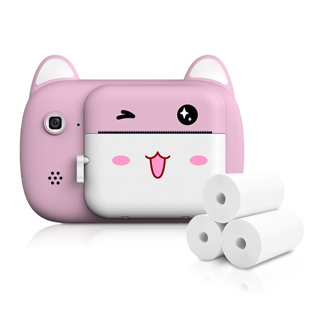 Cute Cartoon Instant Print Cámara digital para niños Cámara de video 1080P 24MP Pantalla HD de 2.4 p Abanopi Camara de video