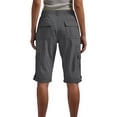 thumbnail image 3 of LWavelet High Waisted Cargo Bermuda Shorts with Pockets Stretchy Casual Outdoor Hiking Shorts Gray L, 3 of 3