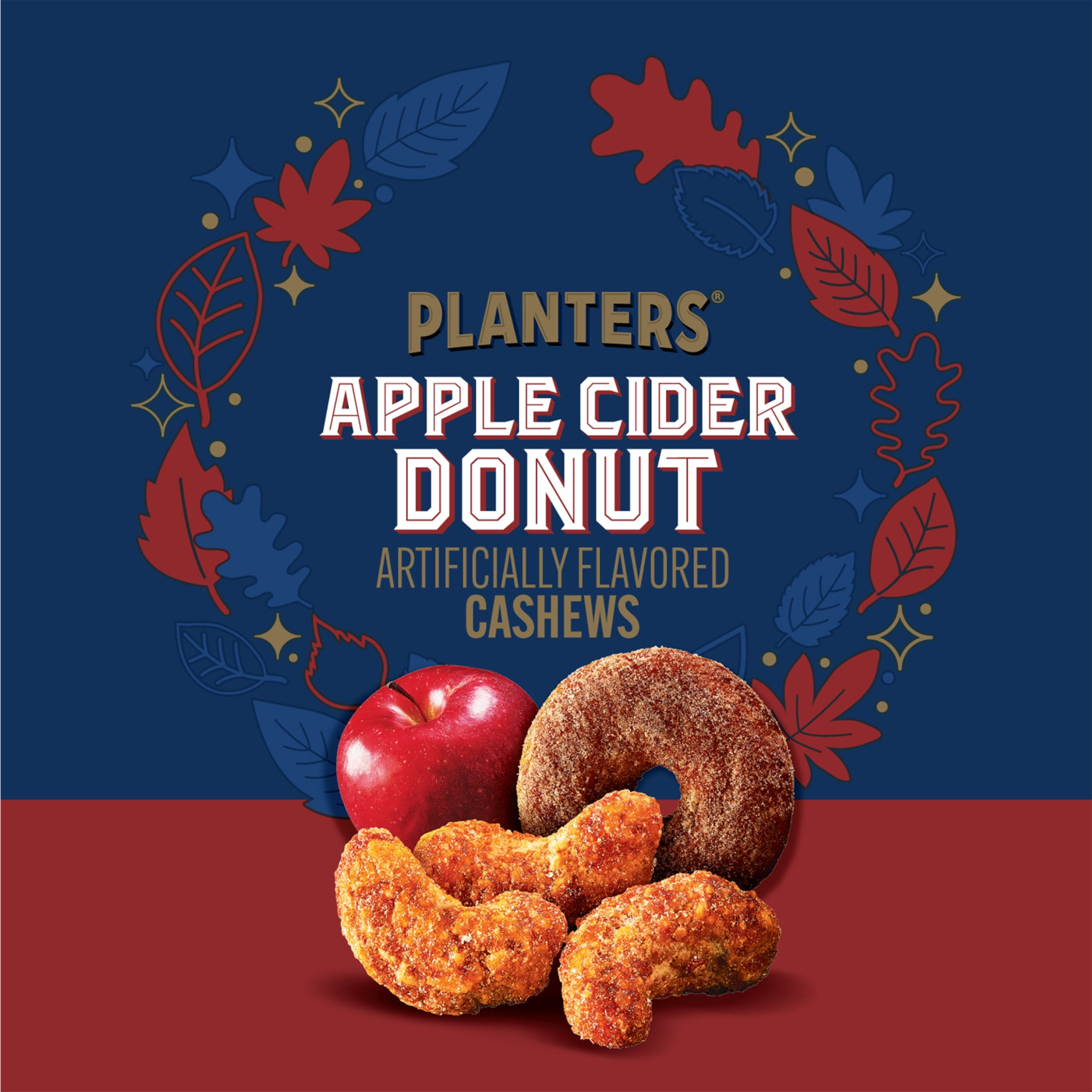 PLANTERS Apple Cider Donut Artificially Flavored Whole Cashews, Party Snacks, Plant-Based Protein 5 oz Bag