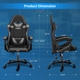 thumbnail image 6 of High Back Faux Leather Gaming Chair, Height Adjustable Office Chair with 90-120 Degrees Adjustable Back, Ergonomic Swivel Chair with Headrest & Lumbar Support, for Gaming Room Home Office, Black/Grey, 6 of 8
