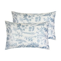 Unique Bargains 2 Pack Pillowcase Breathable Soft Floral Pillow Cases Gift Blue