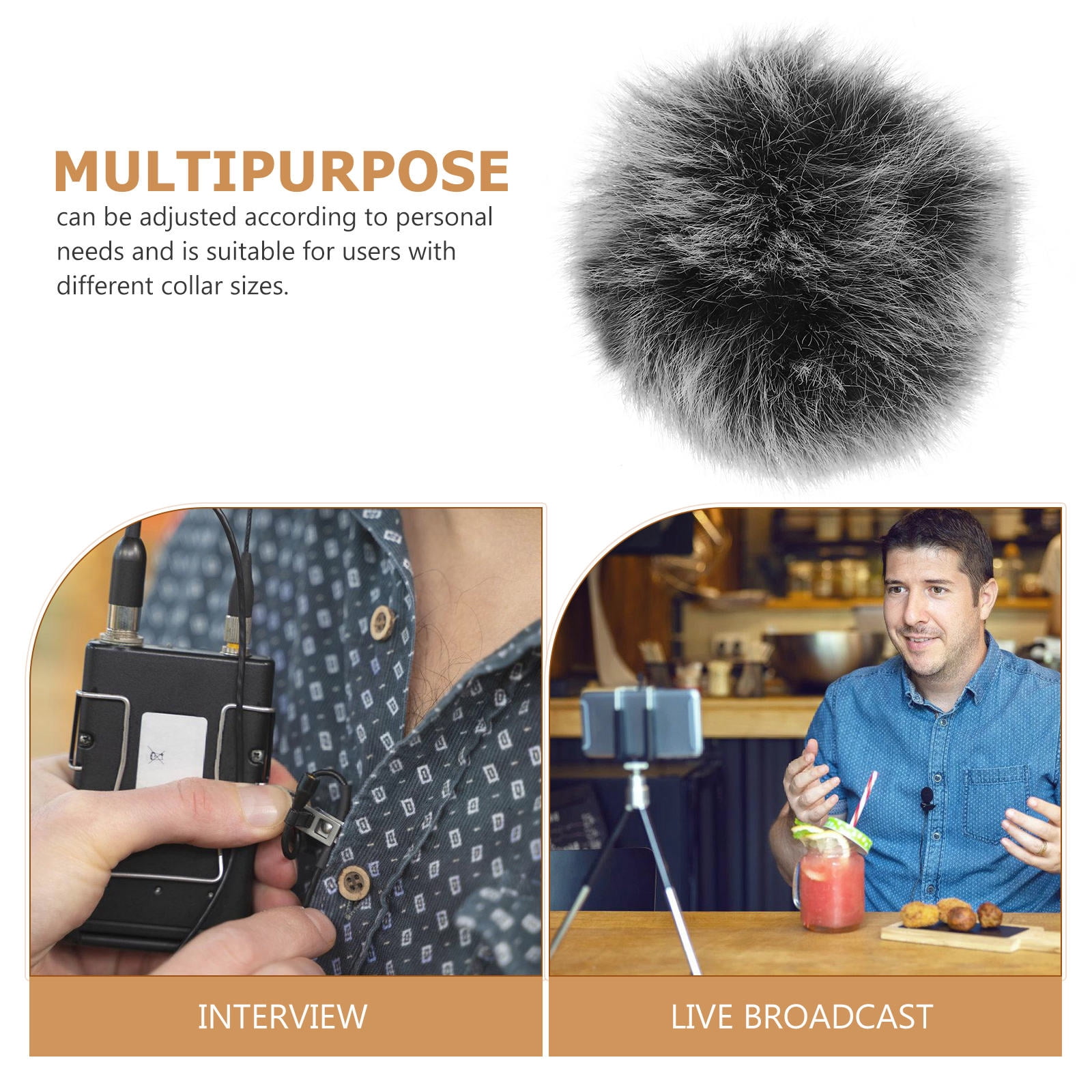 Luxshiny Wind Muff Artificial Fur Mic Windscreen Cover 1Pack