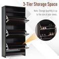 thumbnail image 5 of HOMCOM Shoe Storage Cabinet with 3 Large Fold-Out Drawers, Espresso, 5 of 9