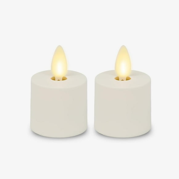 Luminara Set of 2 Rechargeable Moving Flame LED Flameless Tealight (1.5" x 2.1")