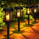 thumbnail image 2 of Juego de 4 faroles solares para exteriores, luces solares para jardín al aire libre, luces de suelo, velas parpadeantes de color amarillo cálido, luces solares, decoración colgante para patio, césped, patio (negro) ACTIVE Biensenido a ACTIVE, 2 of 2