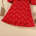thumbnail image 6 of xfsWaSs Summer Baby Girls Dress Toddler Short Sleeve Heart Prints Dress Ruffles Bowknot Casual Dresses Fashion Princess Sundress 9-12 Months, 6 of 6