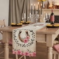 thumbnail image 2 of Table Runners 72 Inches Long Dress Scarves, Pink Roses Farmhouse Kitchen/Dining Table Runner, Coffee Tablerunners, Spring Horseshoes Floral Leaves Vintage 18x72 Inch, 2 of 9