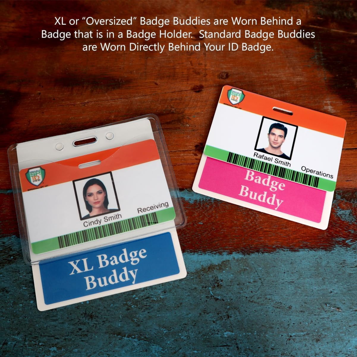 Bulk 20 Pack - Ask Me Badge Buddy - Horizontal Customer Service ID Backer - Heavy Duty Role Identifier for Retail Floaters, Event Staff & Concierge - Oversized Badge Holder - USA Printed (Black)