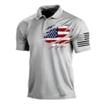 thumbnail image 2 of Kopltyrfg Short Sleeve Polo Shirts for Men Graphic Stretch Casual American Patriotic Raglan Golf Polos for Men Gray M, 2 of 4