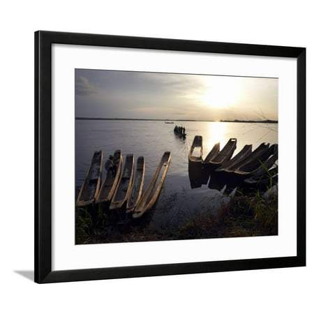 Dugout Canoes on the Congo River, Yangambi, Democratic Republic of Congo, Africa Framed Print Wall Art By Andrew (Best Wood For Dugout Canoe)