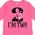 thumbnail image 4 of Inktastic 2nd Birthday Party Girls Flamingo Girls Long Sleeve Toddler T-Shirt, 4 of 5
