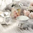 thumbnail image 2 of Efavormart 6 Pack | Metallic Silver 6" Round Lame Fabric Party Favor Jar Covers DIY With Satin Tie String, Craft Supplies, 2 of 5