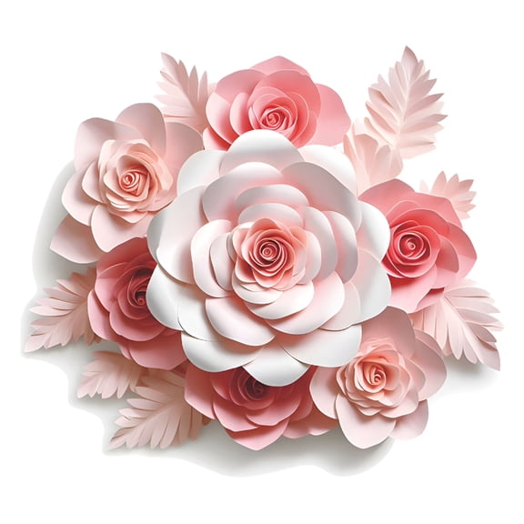 CCOCC Pink Art Decals 3D Large Flower Wall Fabric Floral Stickers Flowers Watercolor