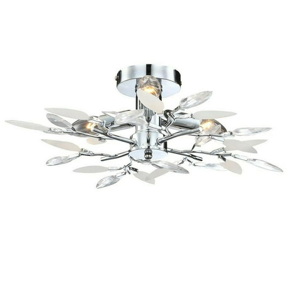 Modern Simple Crystal Ceiling Lamp Leaf Chandelier Droplight For Living Room Bedroom Restaurant