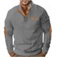 thumbnail image 2 of pstuiky camisa de manga larga para hombre, Blusa de manga larga con botones y cuello redondo de color liso para hombre Tops de hombre s, 2 of 6