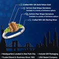 thumbnail image 2 of Gem Stone King 925 Silver and 10K Yellow Gold Brown Tiger Eye and Green Peridot Engagement Ring for Women | 2.33 Cttw | Oval 9X7MM | Gemstone Birthstone | Size 8, 2 of 6