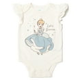 thumbnail image 4 of Disney Princess Belle Cinderella Ariel 4 Pack Cuddly Snap Bodysuits made with Organic Cotton Newborn to Infant, 4 of 5