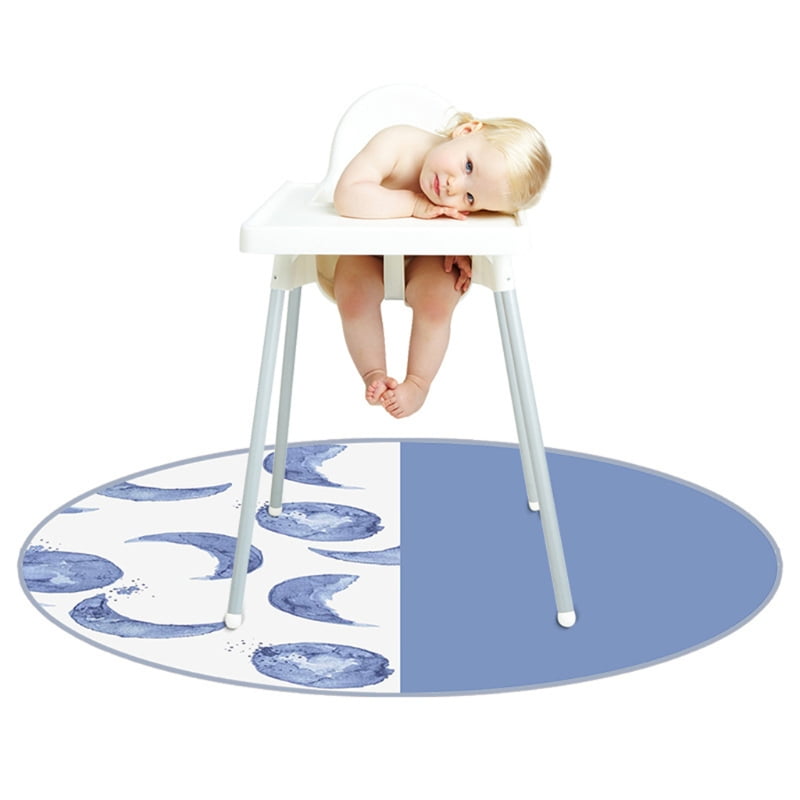 ZUARFY Highchair Floor Protector Mat AntiSlip Silicone Spot Mat Baby Eatting Mat Round Floor