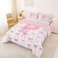 thumbnail image 2 of Manfei Letter P Monogrammed Queen Comforter Set For Girls,Lovely Bowknot Bedding Comforter Set For Kids,Pink Reversible,3-Piece, 2 of 7