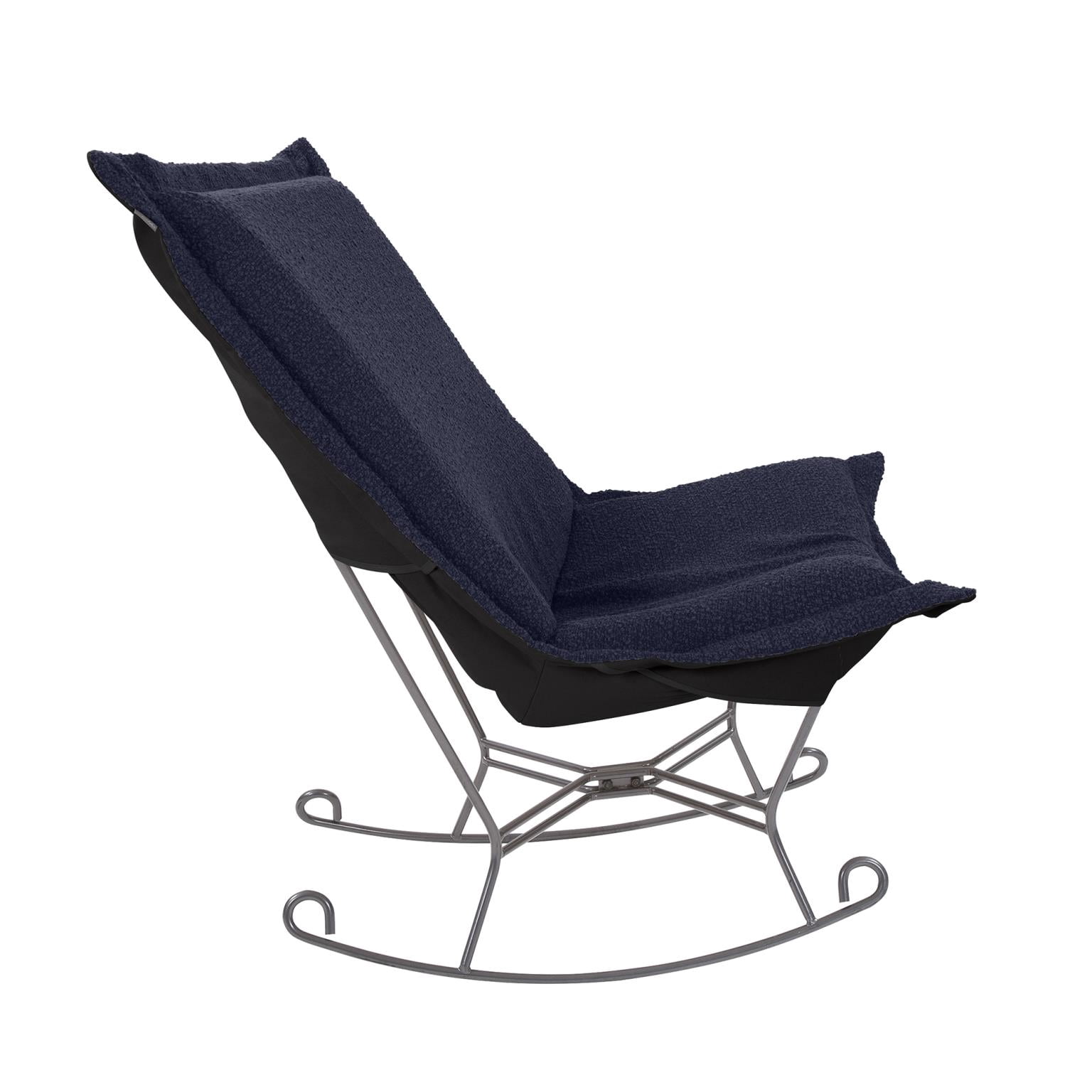 Scroll Puff Rocker Titanium- Barbet Royal/Black