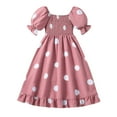 thumbnail image 1 of Afdoent Robes pour Filles Robe à Manches Courtes Imprimée pour Fête de Danse Vêtements 11-12 Ans, 1 of 5
