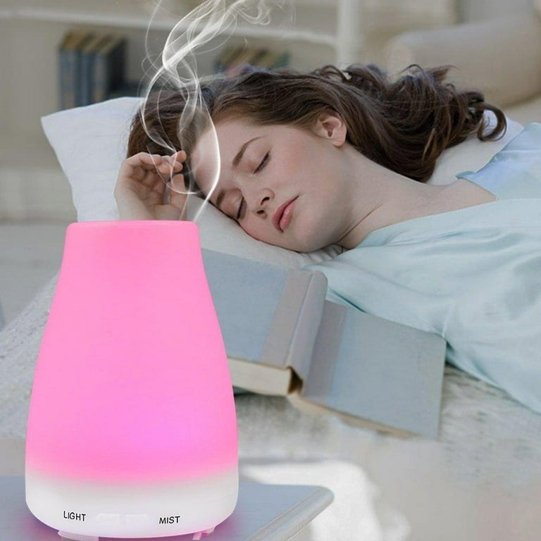 Diffusers,Homeweeks 100ml Colorful Essential Oil Diffuser with Adjustable  Mist Mode,Auto Off Aroma Diffuser for Bedroom/Office/Trip