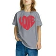 thumbnail image 2 of Jamicy Short Sleeve Tops for Kids 2025 New Summer Wear Love Heart Shirts for Kids Cute Valentines Blouse White Valentine Short Sleeve Tee Tops, 2 of 4