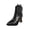 Y-894 Black, variant on Y-894 Beige Womens Plus Size Ankle Boots Pointed Toe Chunky Mid Heel Back Zipper Comfortable Casual