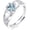 simulated aquamarine, variant on Diamond and Gemstone Claddagh Ring for Women 925 Sterling Silver Celtic Knot Heart Birthstone Rings Irish Engagement Wedding Promise Band, Adjustable Size 7