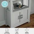 thumbnail image 5 of Martha Stewart Hutton Four Tier Shaker Style Bookcase with Storage Cabinet in Gray with Brushed Nickel Hardware, 5 of 16