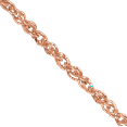 thumbnail image 4 of 14K Solid Rose Pink Gold 1.10mm Rope Chain Twisted Link Necklace, 4 of 5