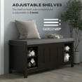 thumbnail image 6 of Black Shoe Bench With Adjustable Shelves - 6 Compartments Padded Seat, Sliding Doors, Holds 10 Pairs Of Footwear Entryway Storage For Shoes Black, Shelving, Seat Attractive Fabric,, 6 of 6