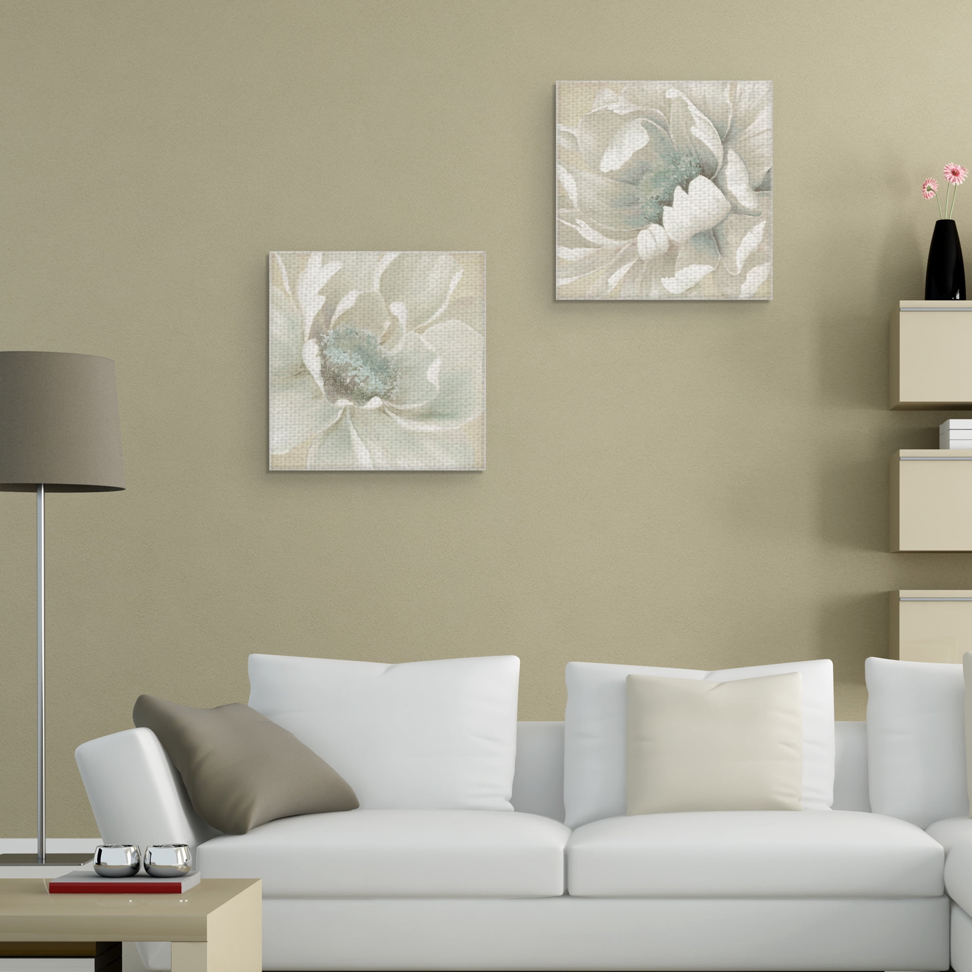 Winter Blooms I & II by Carol Robinson Wrapped Canvas Art Painting Print Set of 2
