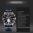 thumbnail image 3 of CURREN Men Watch Quartz Movement Stainless Steel Strap Time &, 3 of 8