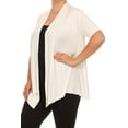 thumbnail image 3 of MOA COLLECTION Women's Plus Size Short Sleeve Open Front Cardigan for Everyday Wear, 3 of 5