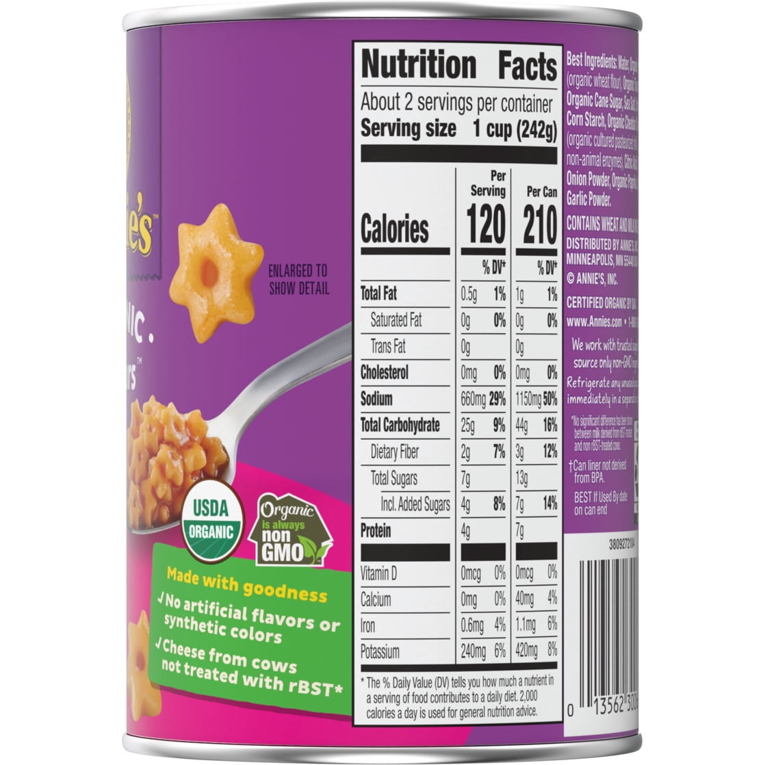 Annie's Organic All Stars, Canned Pasta in Tomato and Cheese Sauce, 15 oz