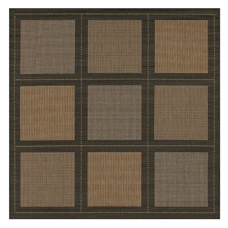 Couristan Recife Summit Area Rug  8 6  Square  Cocoa-Black Give your home an amazing ambiance with this flat-woven area throw rug. Its variety of colors adds glow to your already perfect house design. Power-loomed of 100% fiber-enhanced Courtron polypropylene  this all-weather  pet-friendly  mold and mildew resistant area rug collection features a durable structured  flatwoven construction  which allows it to be suitable for indoor and outdoor use. The naturally inspired color palette offered in this versatile collection features a series of unique combinations of natural hues that have been selected to complement today s hottest outdoor home furnishings. Hosting a wide range of sizes including runners and special shapes in the form of rounds and squares  the Recife Collection has been designed to offer the perfect outdoor floorcovering solution for the home.