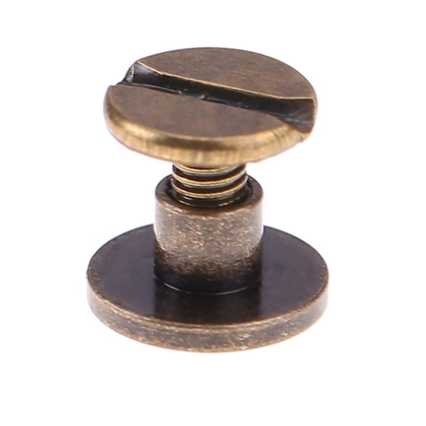 Remache 20 piezas cobre cuero artesanía cinturón billetera latón macizo clavo remaches tornillos(7)