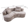 thumbnail image 2 of S-HOME 79.5 Inch 3 Seater Couch in Elegant Upholstered Fabric with 2 Comfortable Pillows for Living Room Decor，Camel, 2 of 6