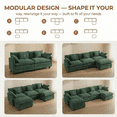 thumbnail image 6 of Dioepic Cloud-Comfort Deep Seat Chenille 2-Seat Living Room Loveseat Sofa 77" with 2 Pillows, Green, 6 of 6