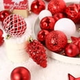 thumbnail image 2 of Lumiparty 65 pcs Christmas Ball Ornaments Set, Shatterproof Xmas Balls Decorative Hanging Ornaments, Tree Ornaments Assorted Set with Hooks for Xmas Tree Holiday Wreath Garland Swag Decor, Red, 2 of 7