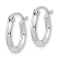 thumbnail image 2 of Sterling Silver Rhodium-plated 2mm Hoop Earrings, 2 of 3