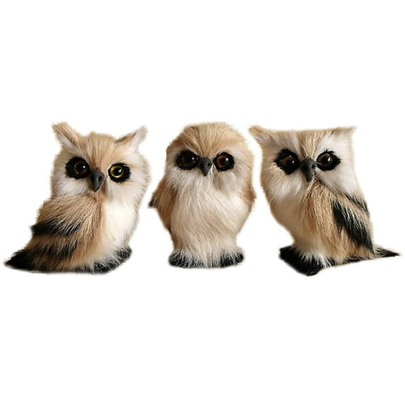 Gadgetvlot 3PCS Forest Mini Owl Microscopic Gardening Decoration Animal Model Simulation Miniature Landscape Decoration Decoration