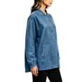 thumbnail image 5 of JGGSPWM Women's Denim Pullover Loose Tops with Pockets Oversized Quarter Zip Vintage Distressed Sweatshirt Long Sleeve Jean Top Blue S, 5 of 8