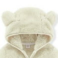 thumbnail image 4 of CAICJ98 Boys Girls Fleece Jacket Sherpa Flannel Fuzzy Zip Up Bear Ears Hooded Toddler Winter Coat Warm Kids Thermal Wool Thermal Sweaters (White,4-5 Years), 4 of 6